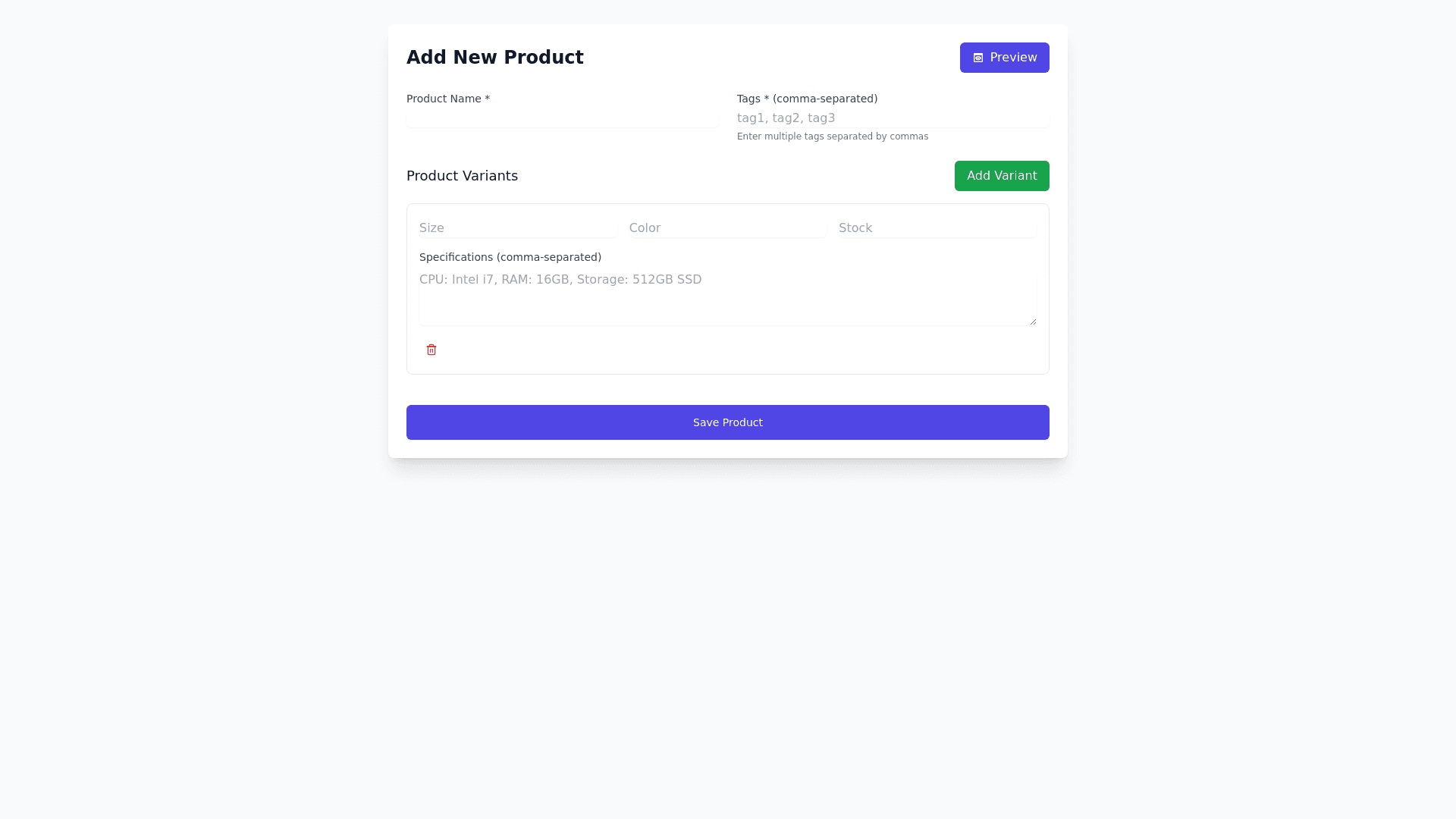Component Preview