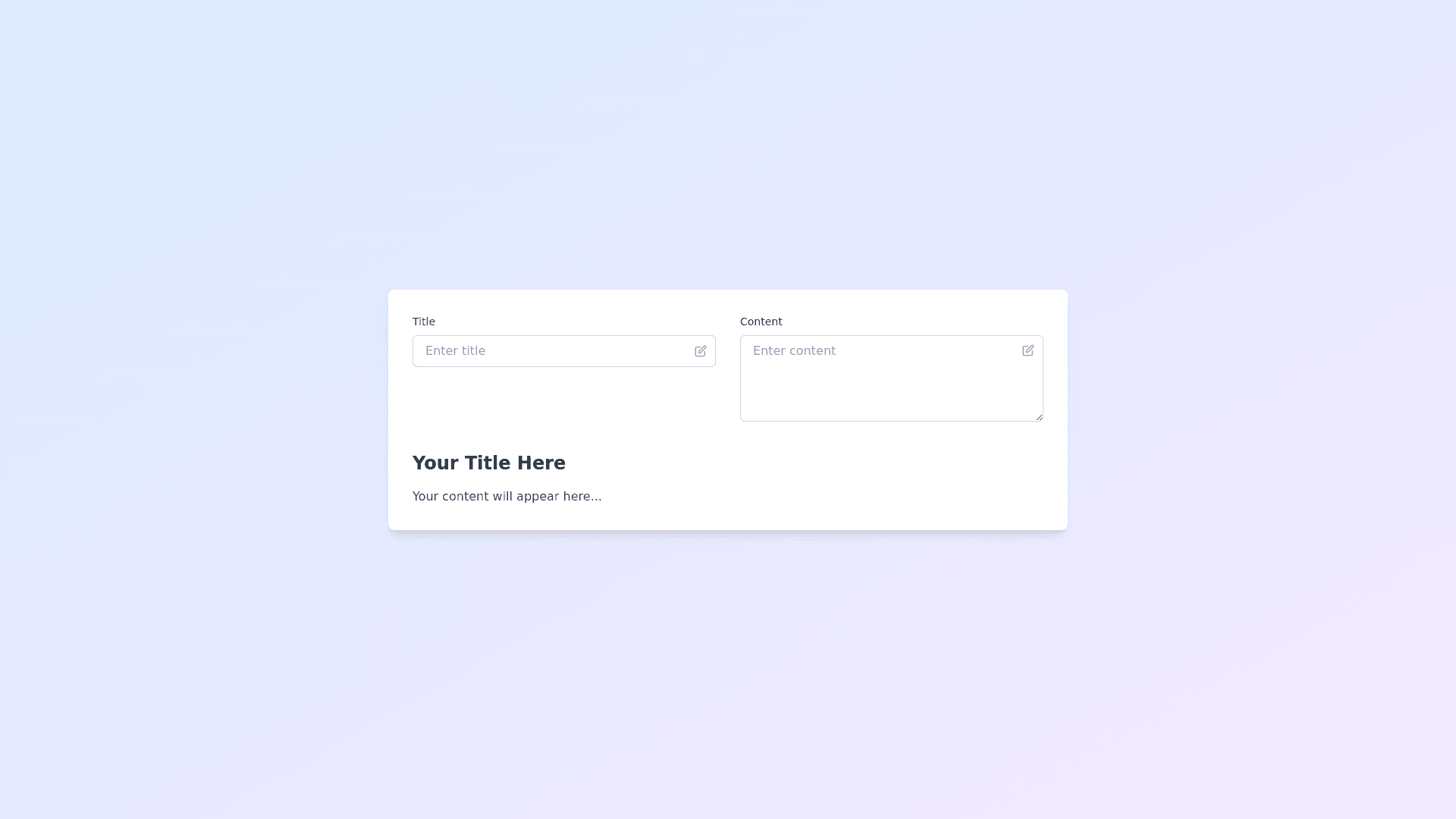Component Preview