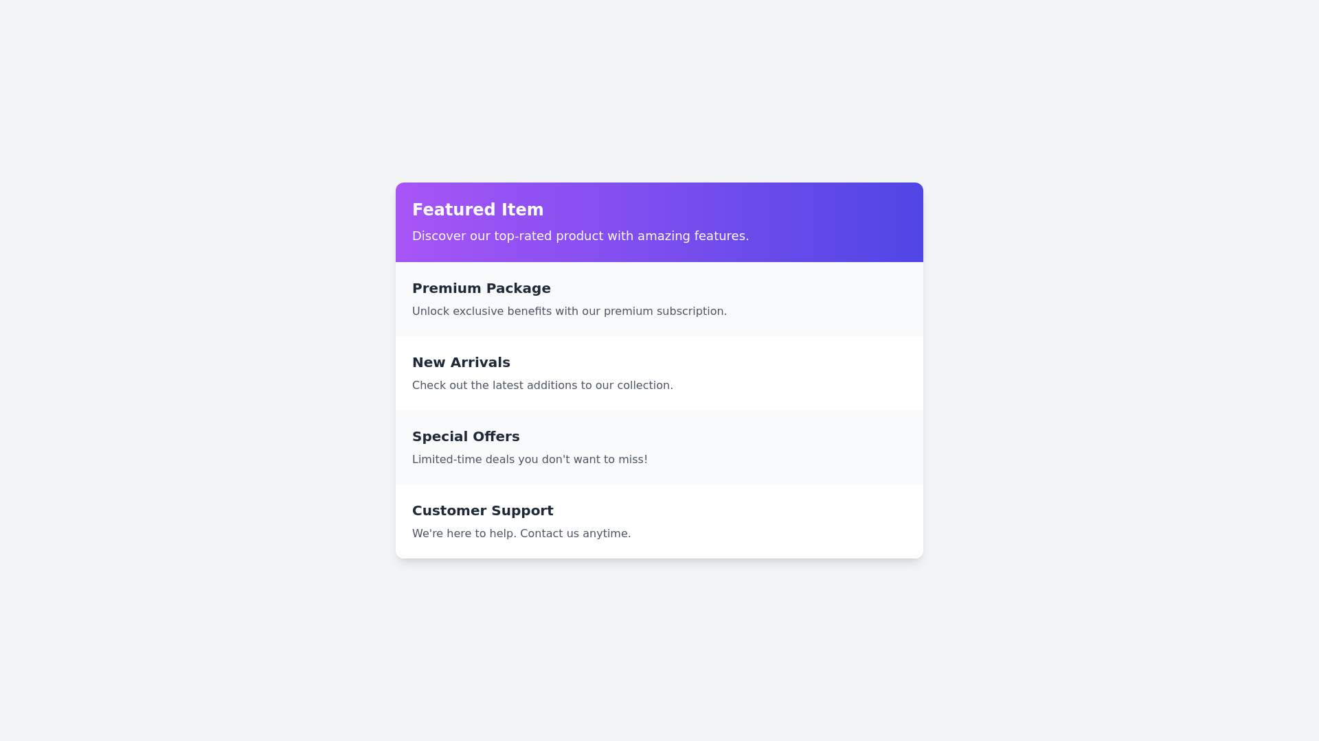 Component Preview