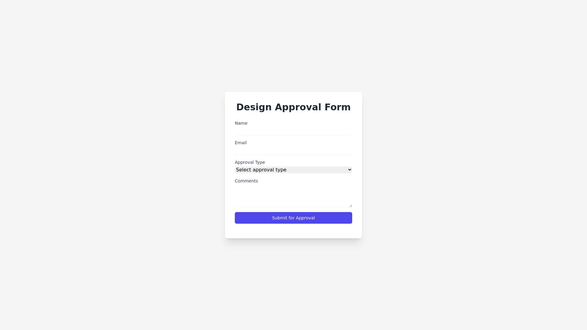 Design Approval Form for Efficient Approval Service