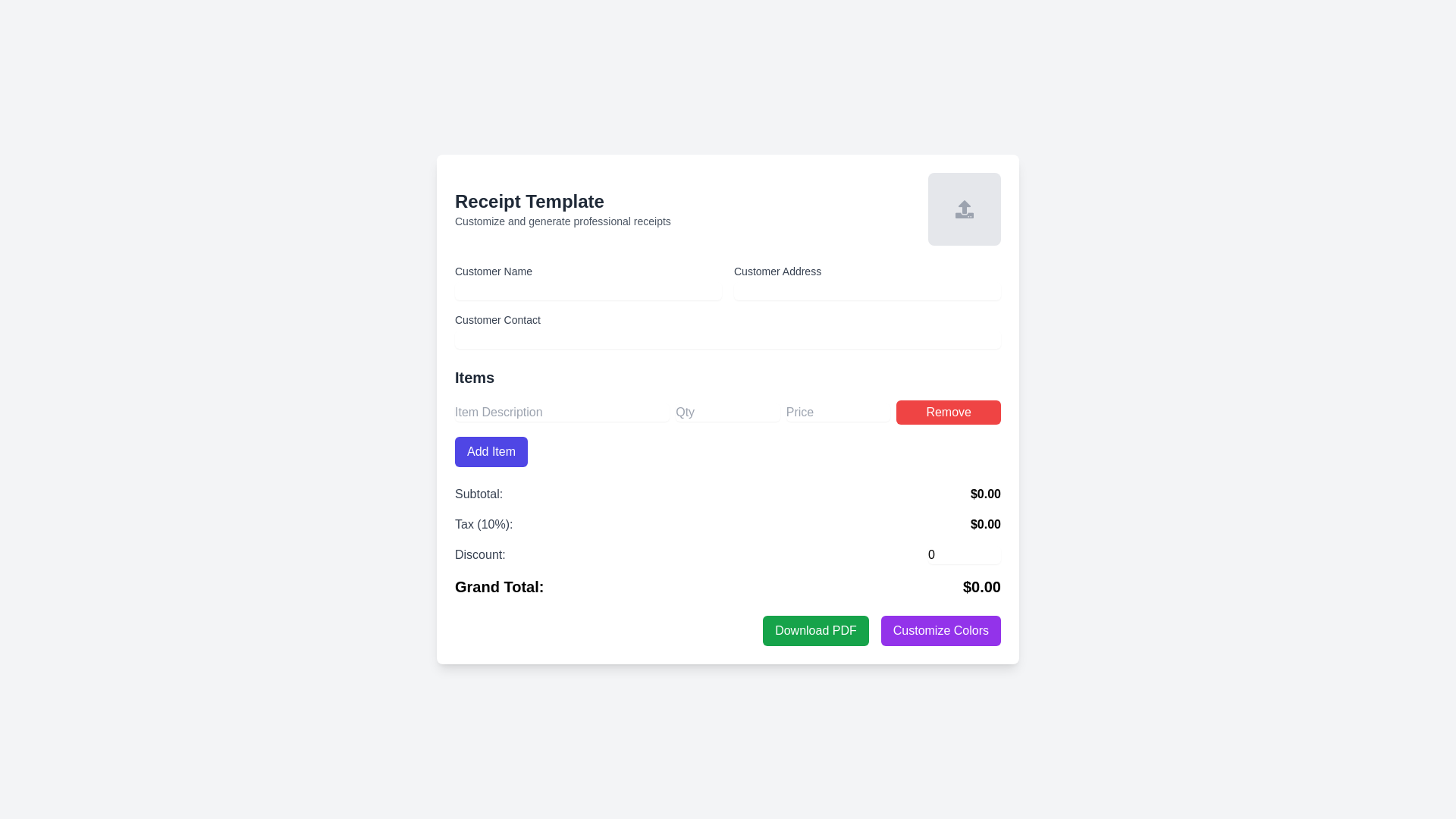 Rich Receipt Template - Free Html, Tailwind Component