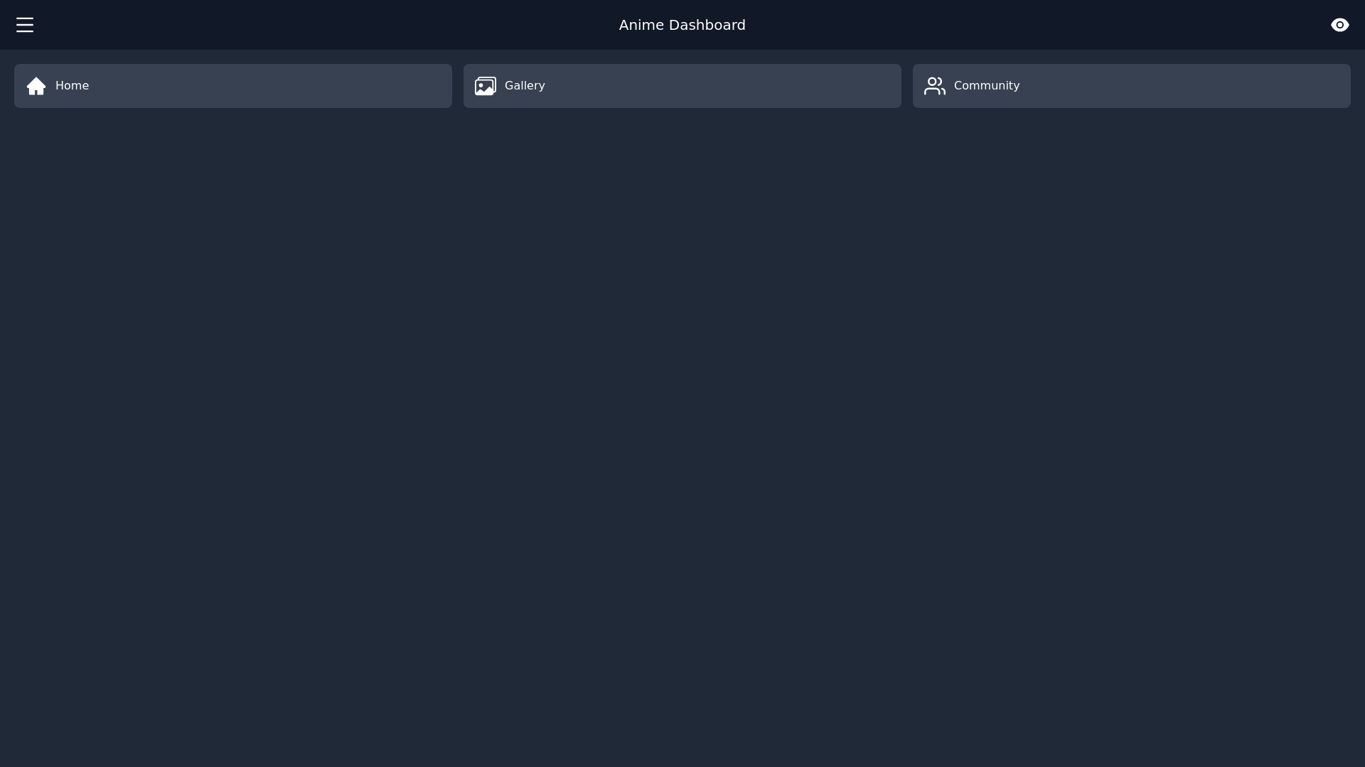 Anime Dashboard - Free React, Tailwind Component