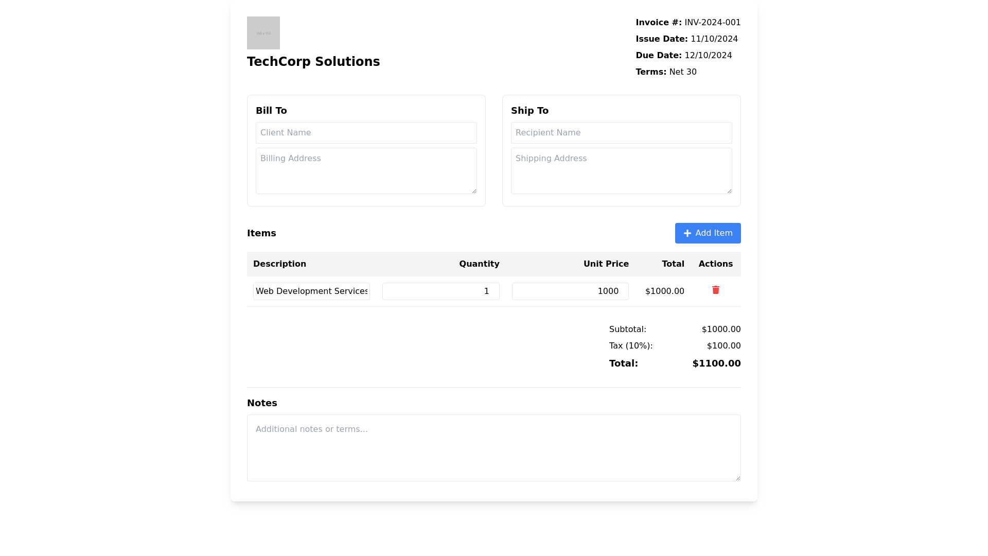 Create Custom Invoice Templates with Tailwind CSS and React