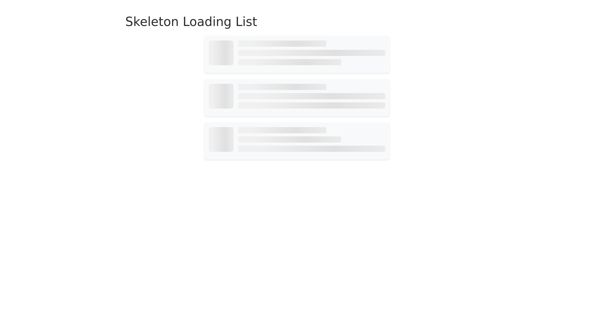 Skeleton List Loader - Free Html, Bootstrap Component