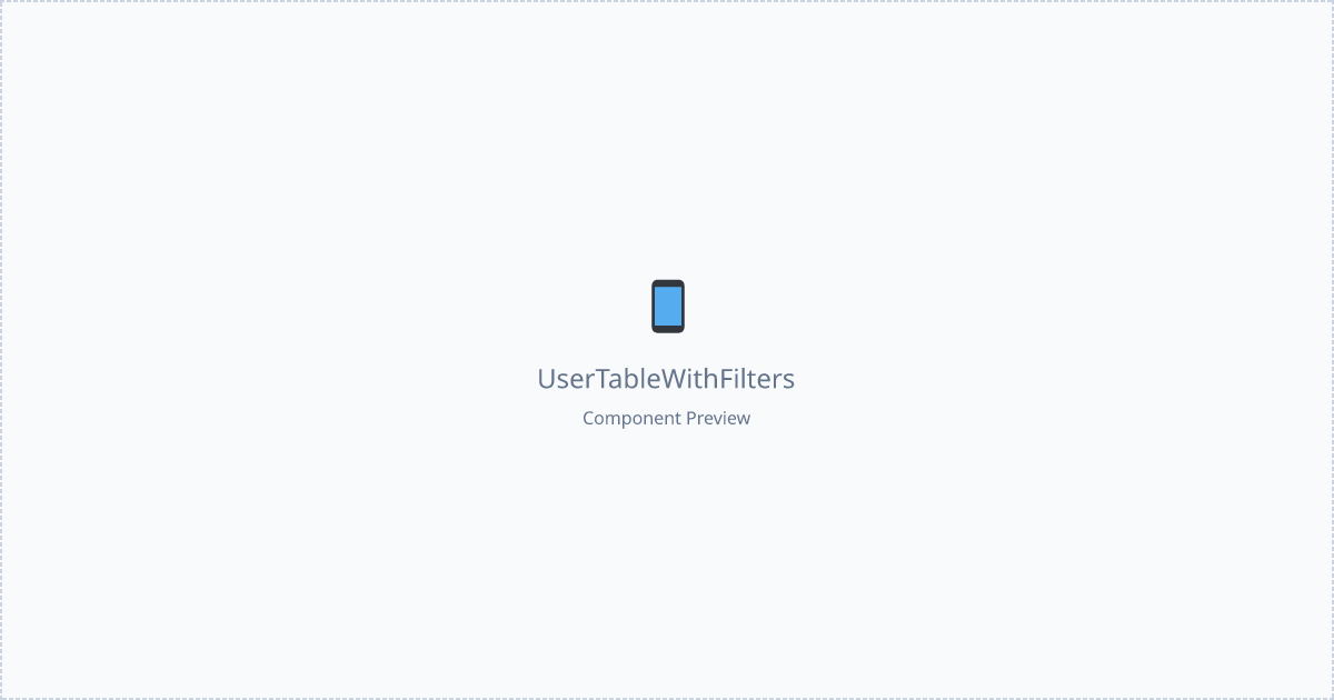 User Table With Filters - Free React, Tailwind Component