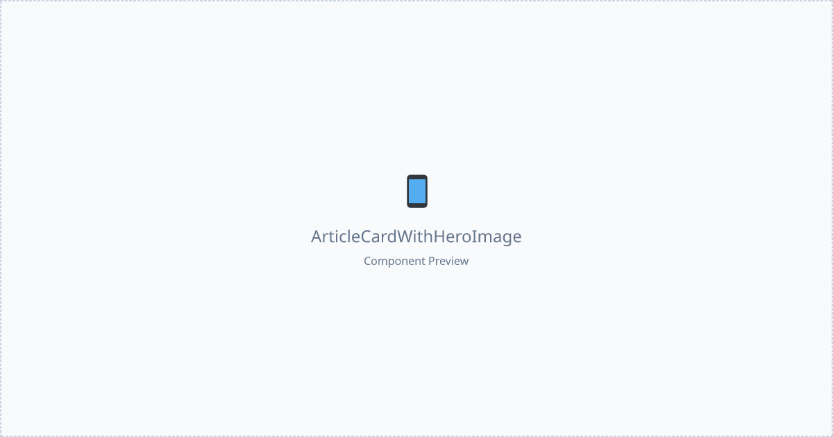 Article Card With Hero Image - Free React, Mui Component