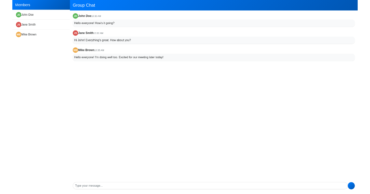 Group Chat U I - Free Html, Bootstrap Component