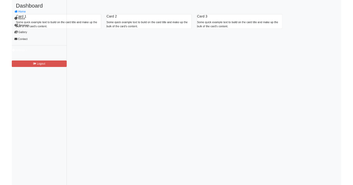 Responsive Dashboard Menu - Free Html, Bootstrap Component