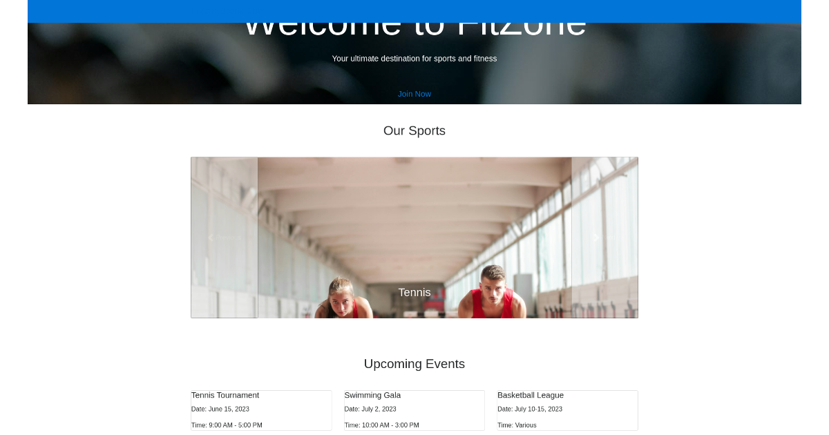 Sports Club Landing - Free Html, Bootstrap Component