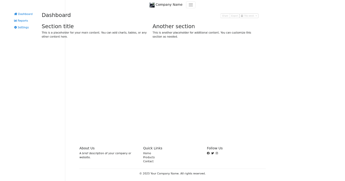 Bootstrap Layout Template - Free Html, Bootstrap Component
