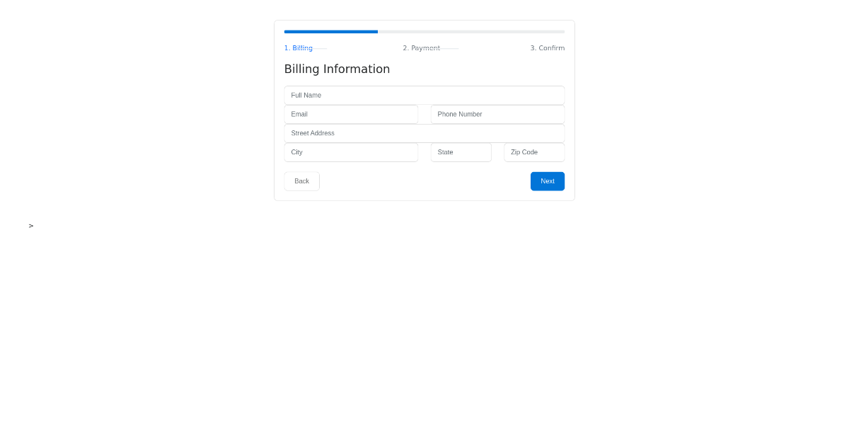 Payment Stepper Form - Free Html, Bootstrap Component