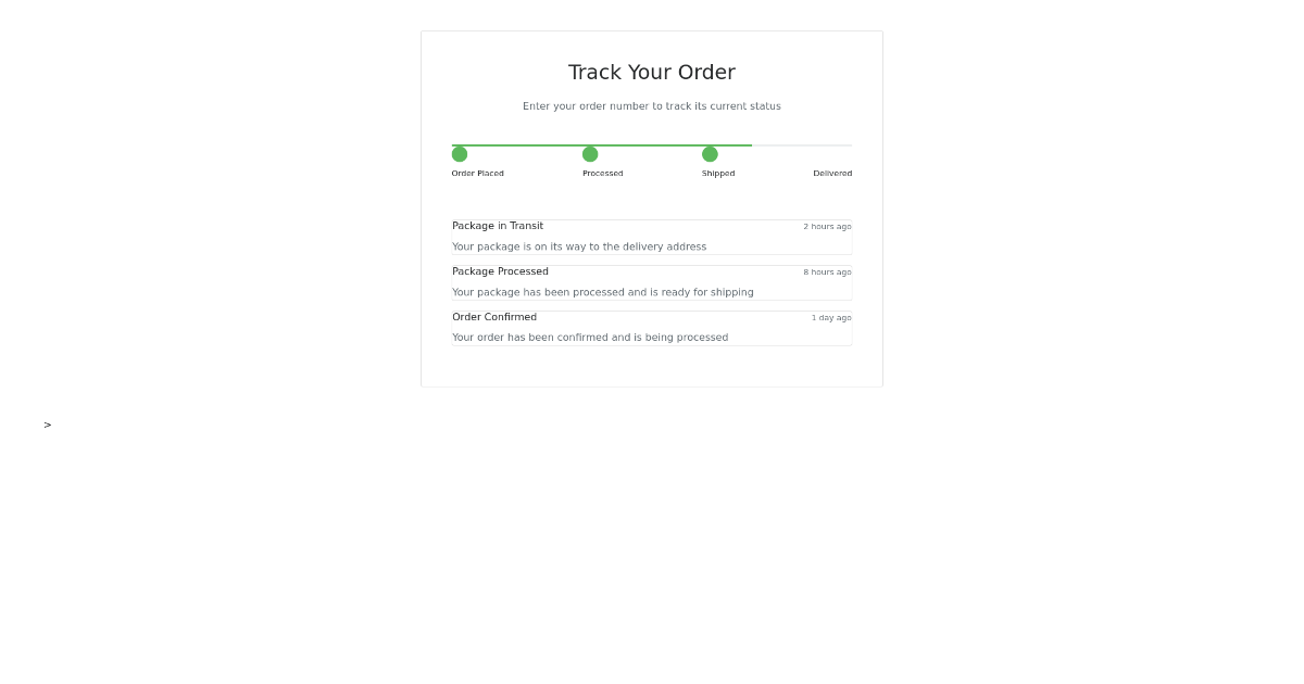 Order Tracking Component - Free Html, Bootstrap Component