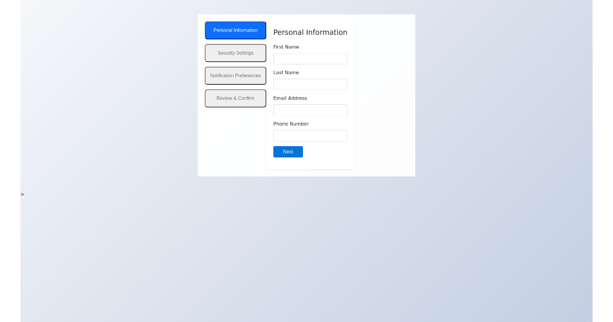 Vertical Account Stepper - Free Html, Bootstrap Component