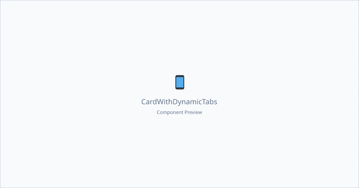 Card With Dynamic Tabs - Free React, Tailwind Component