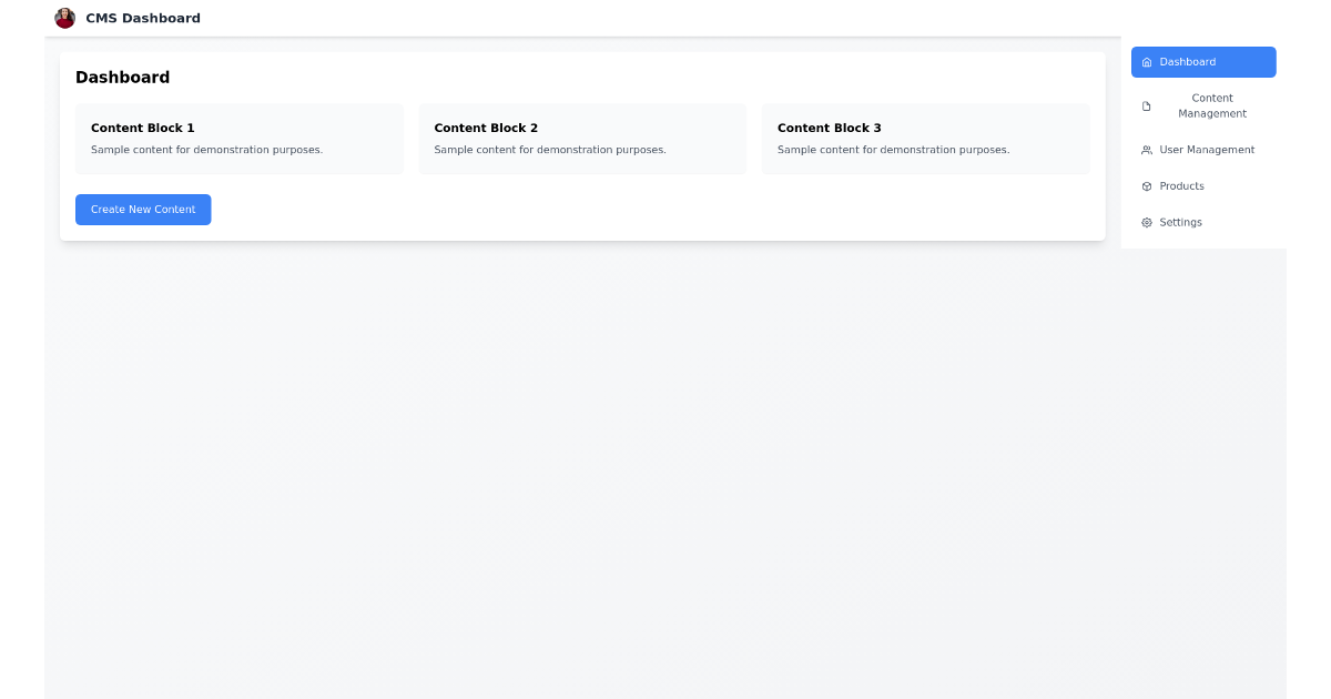 C M S Panel - Free React, Tailwind Component