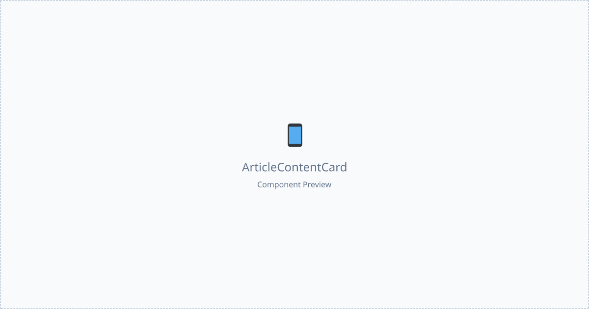 Article Content Card - Free React, Tailwind Component