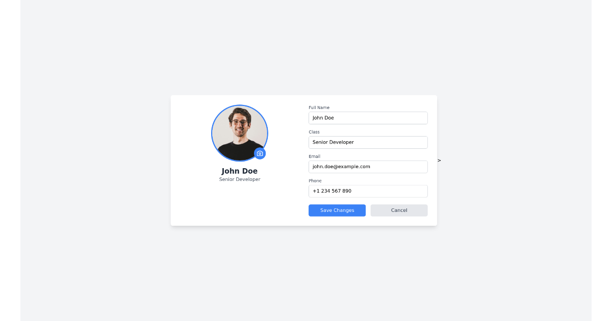 User Profile Interface - Free Html, Tailwind Component