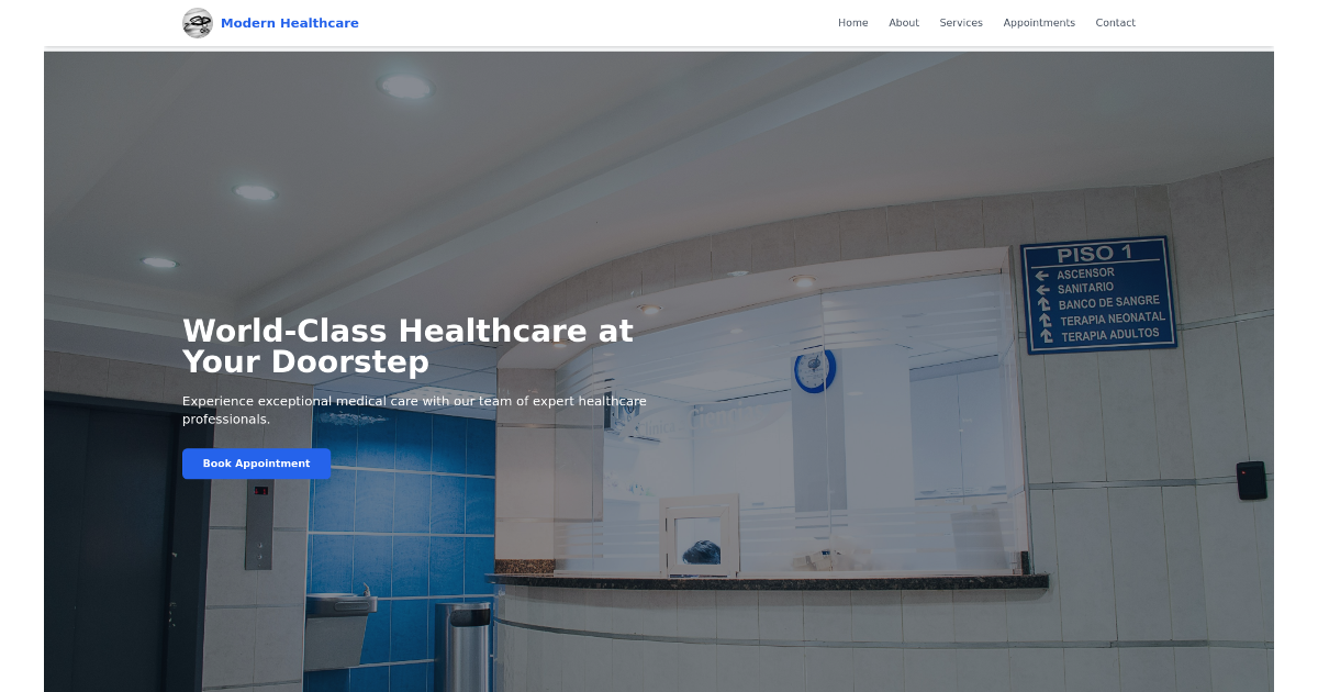 Hospital Management Website - Free Html, Tailwind Component