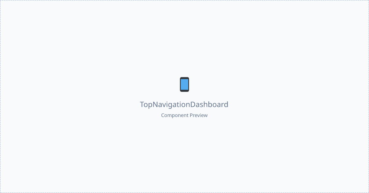 Top Navigation Dashboard - Free React, Tailwind Component