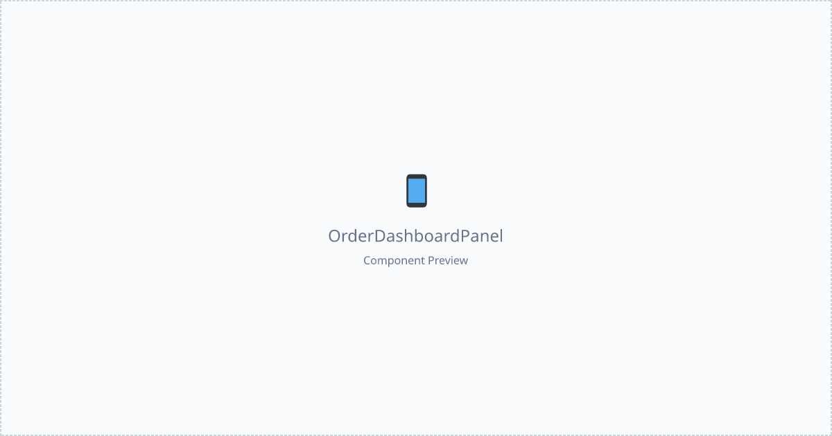Order Dashboard Panel - Free React, Tailwind Component