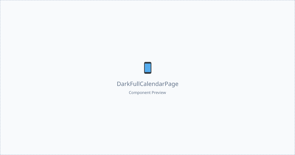 Dark Full Calendar Page - Free React, Tailwind Component