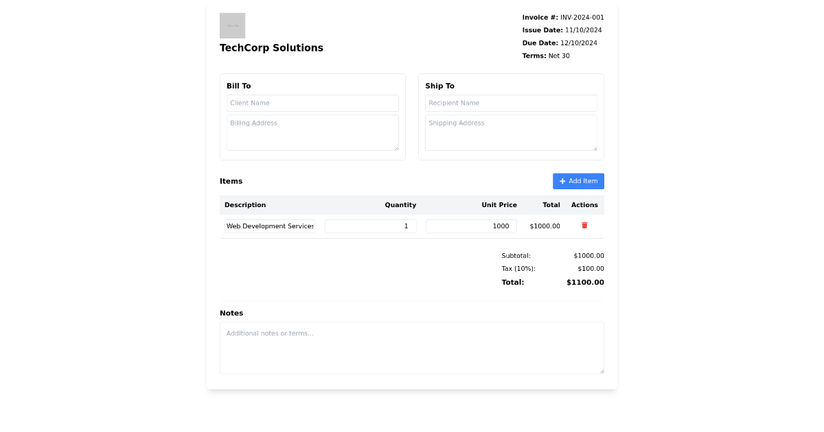 Create Custom Invoice Templates with Tailwind CSS and React
