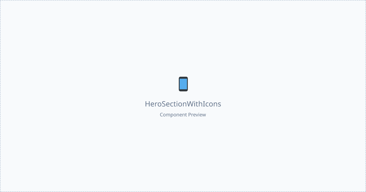 Hero Section With Icons - Free React, Tailwind Component