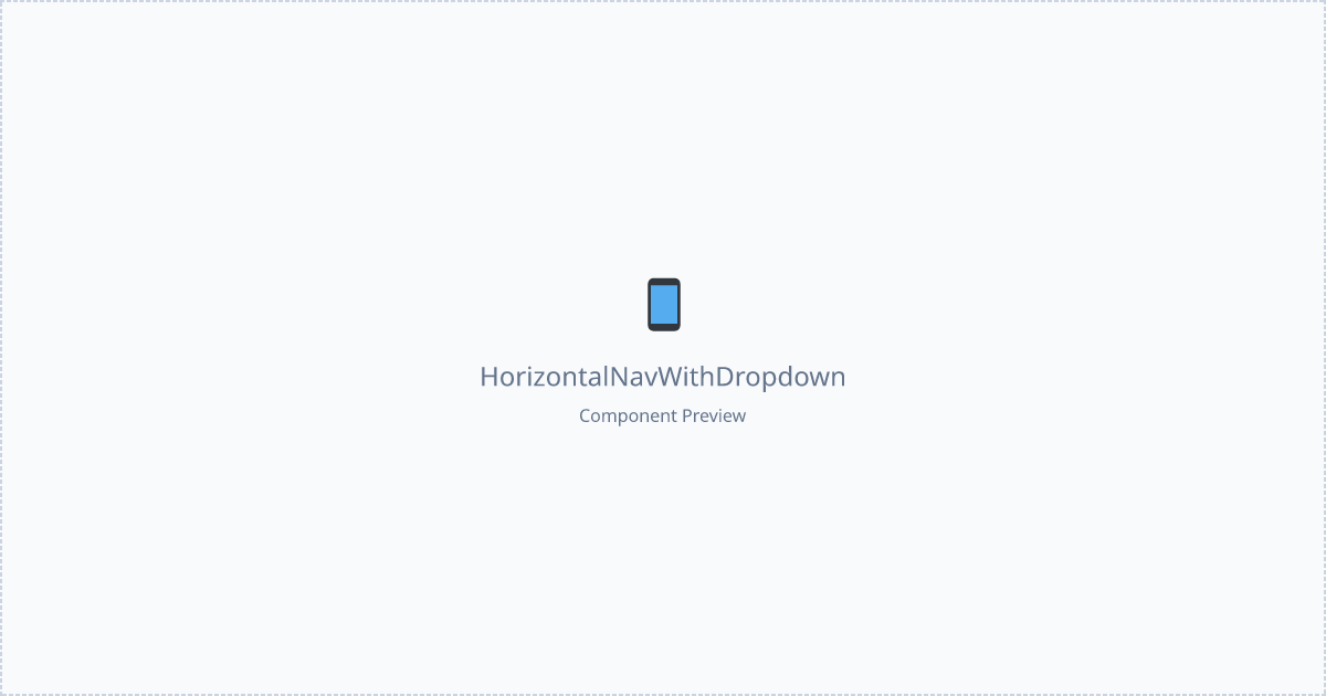 Horizontal Nav With Dropdown - Free React, Tailwind Component