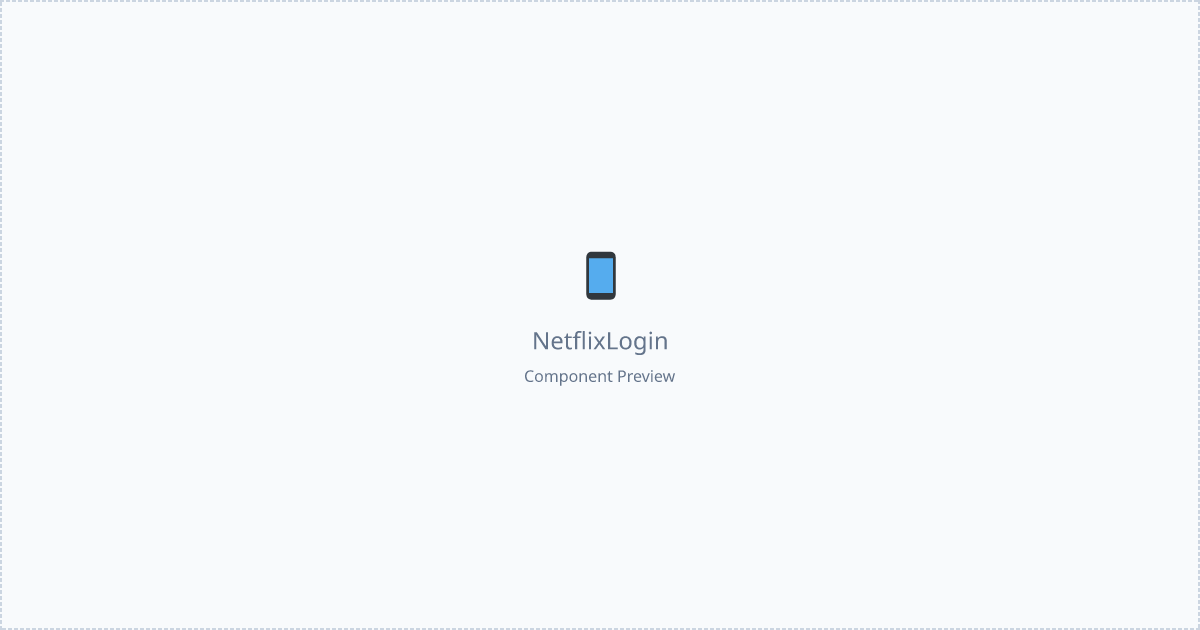Netflix Login - Free React, Mui Component