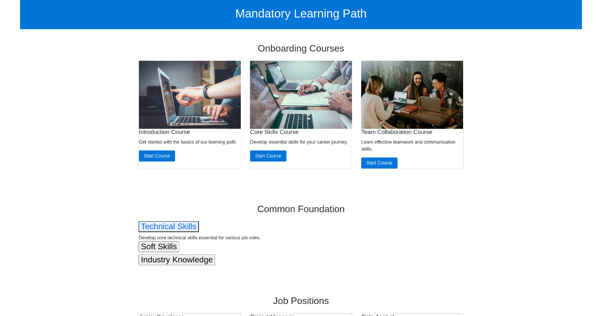 Learning Path Layout - Free Html, Bootstrap Component