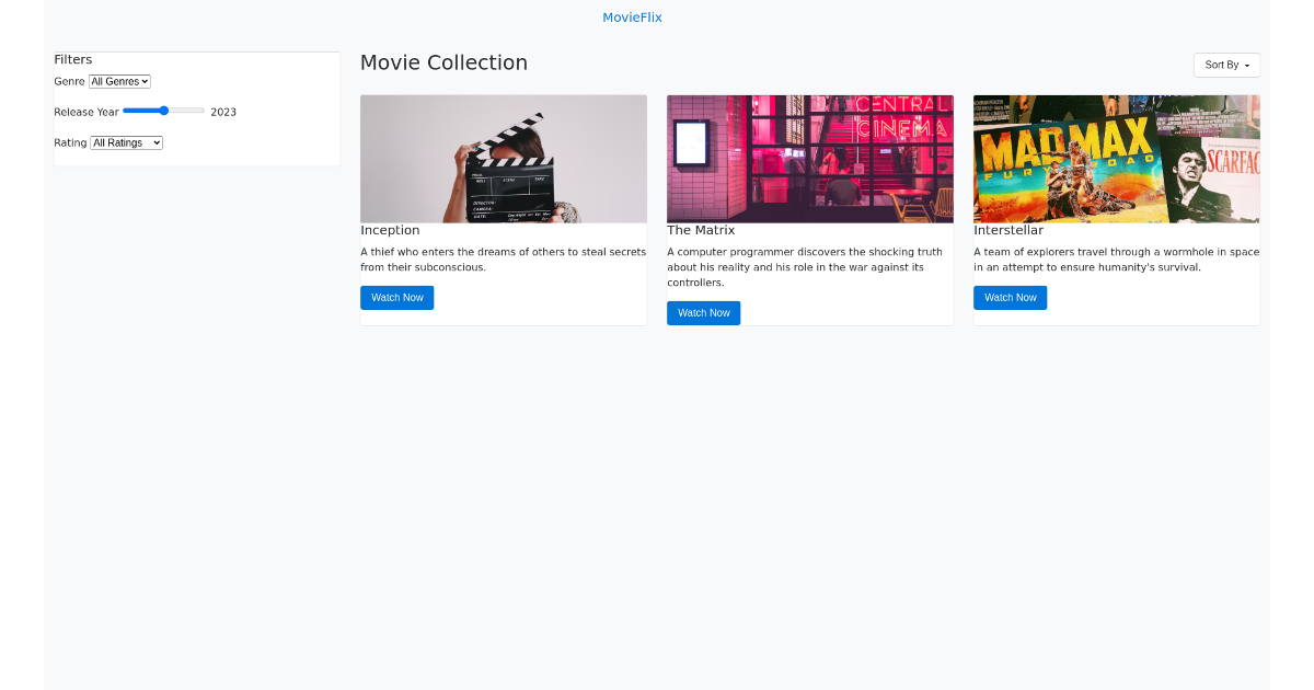 Movie Browsing Component - Free Html, Bootstrap Component