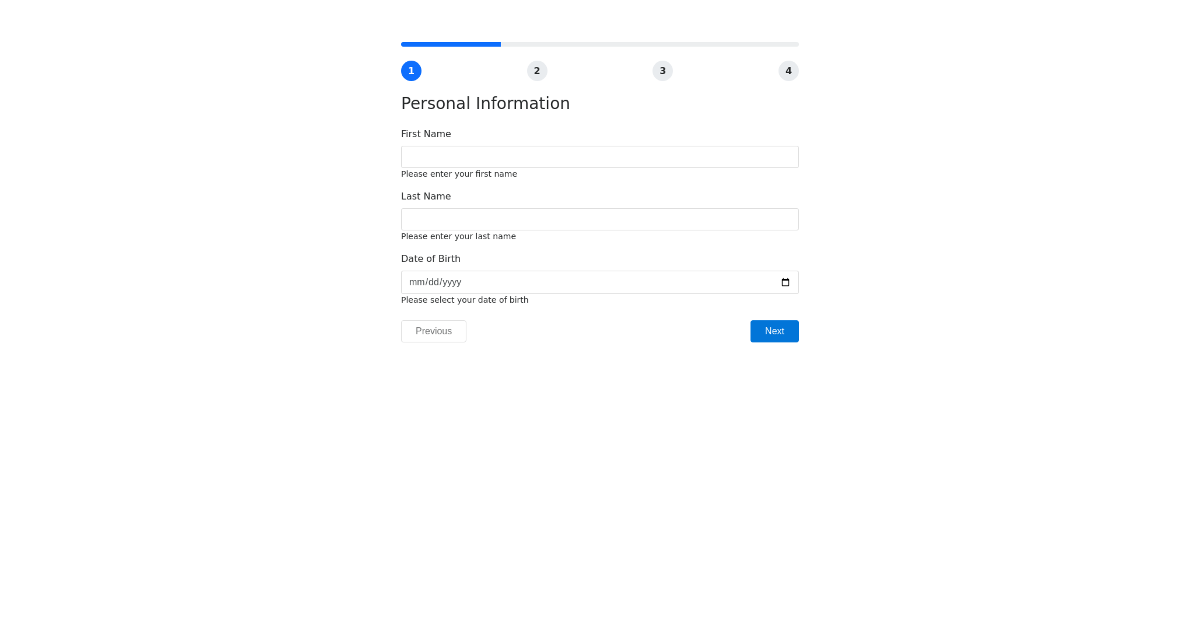 Multi Step Form - Free Html, Bootstrap Component