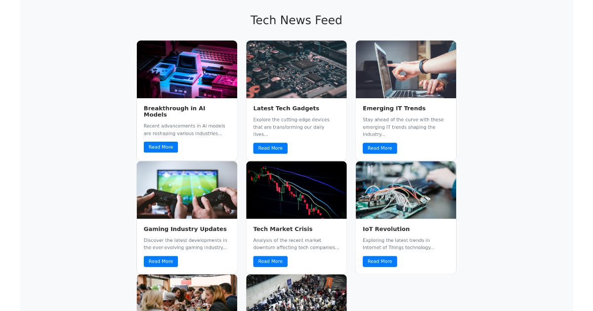Tech News Feed - Free Html, Bootstrap Component