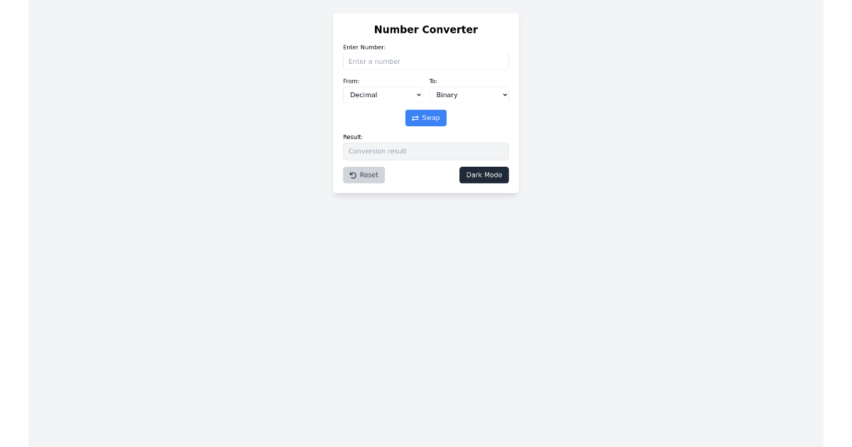 Number Converter Free React Tailwind Component