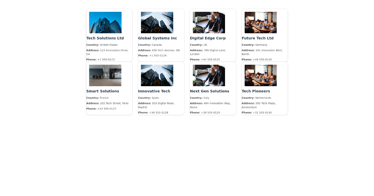 Partner Grid Cards - Free Html, Bootstrap Component