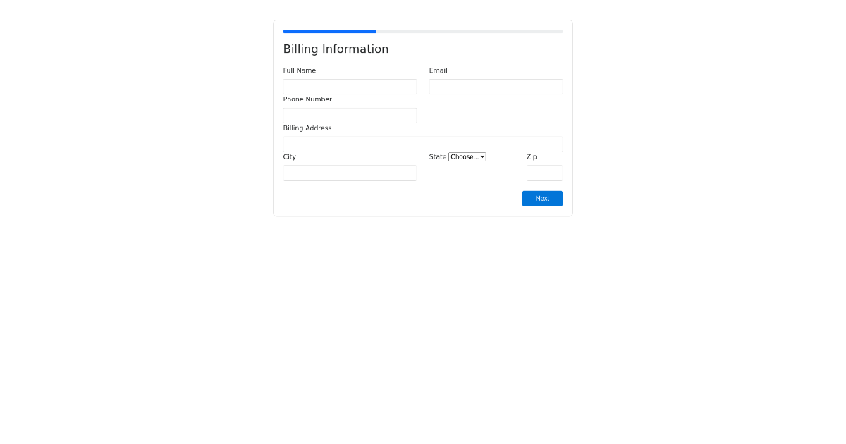 Payment Stepper Form - Free Html, Bootstrap Component