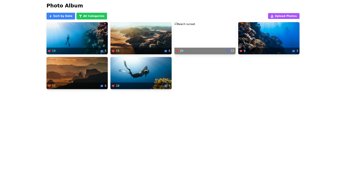 Photo Album - Free React, Tailwind Component