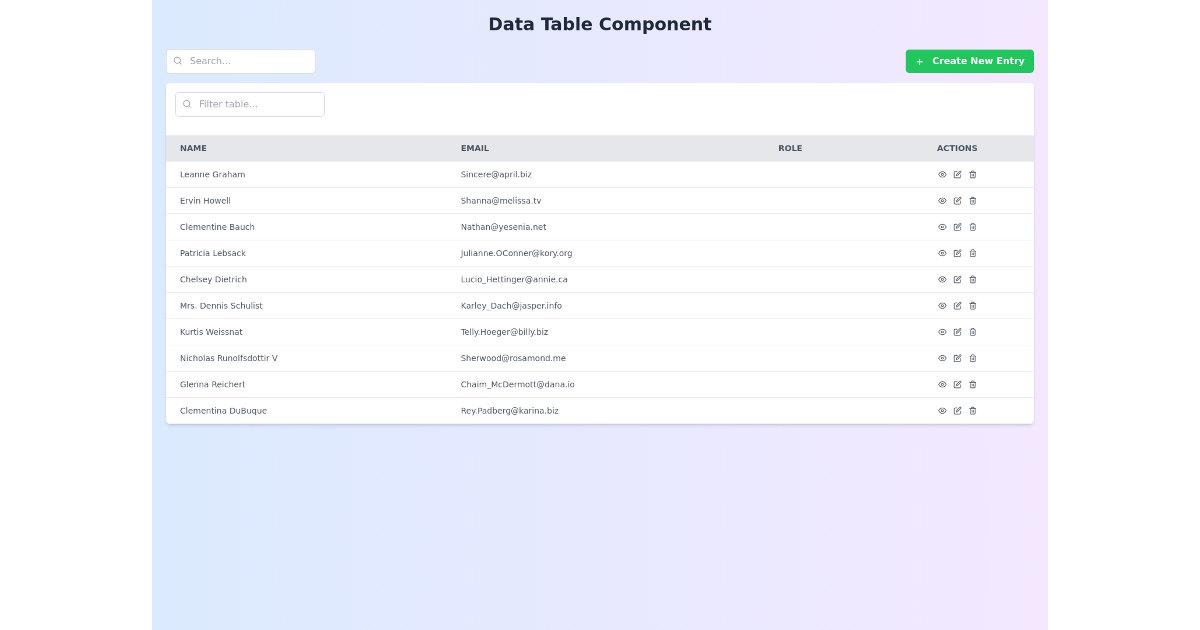 Data Table - Free React, Tailwind Component