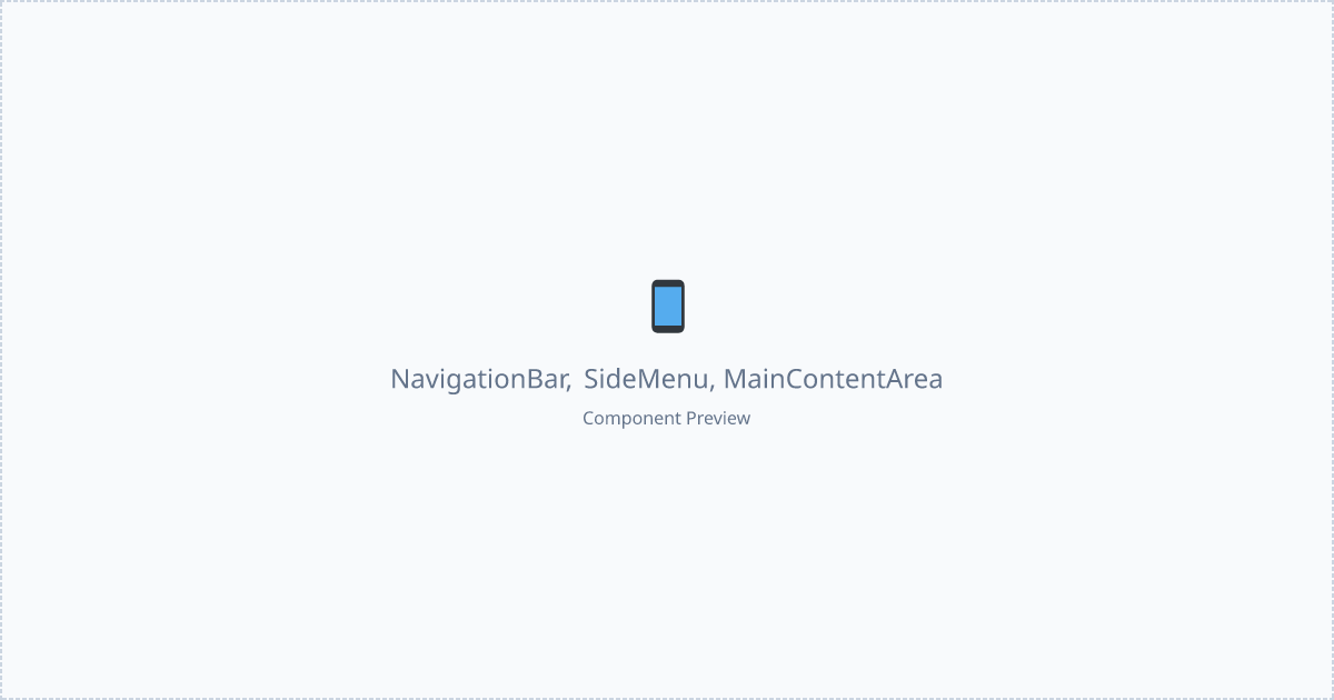 Navigation Bar, Side Menu, Main Content Area - Free React, Tailwind ...
