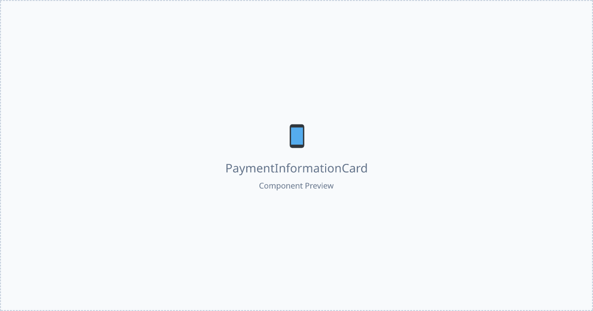 Payment Information Card - Free React, Mui Component