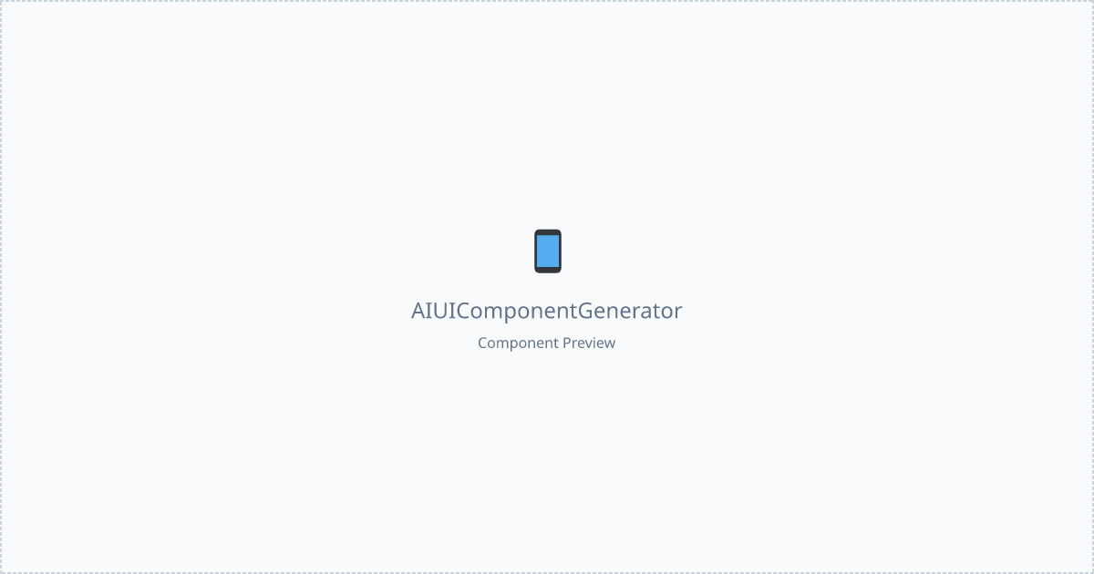 A I U I Component Generator - Free React, Tailwind Component