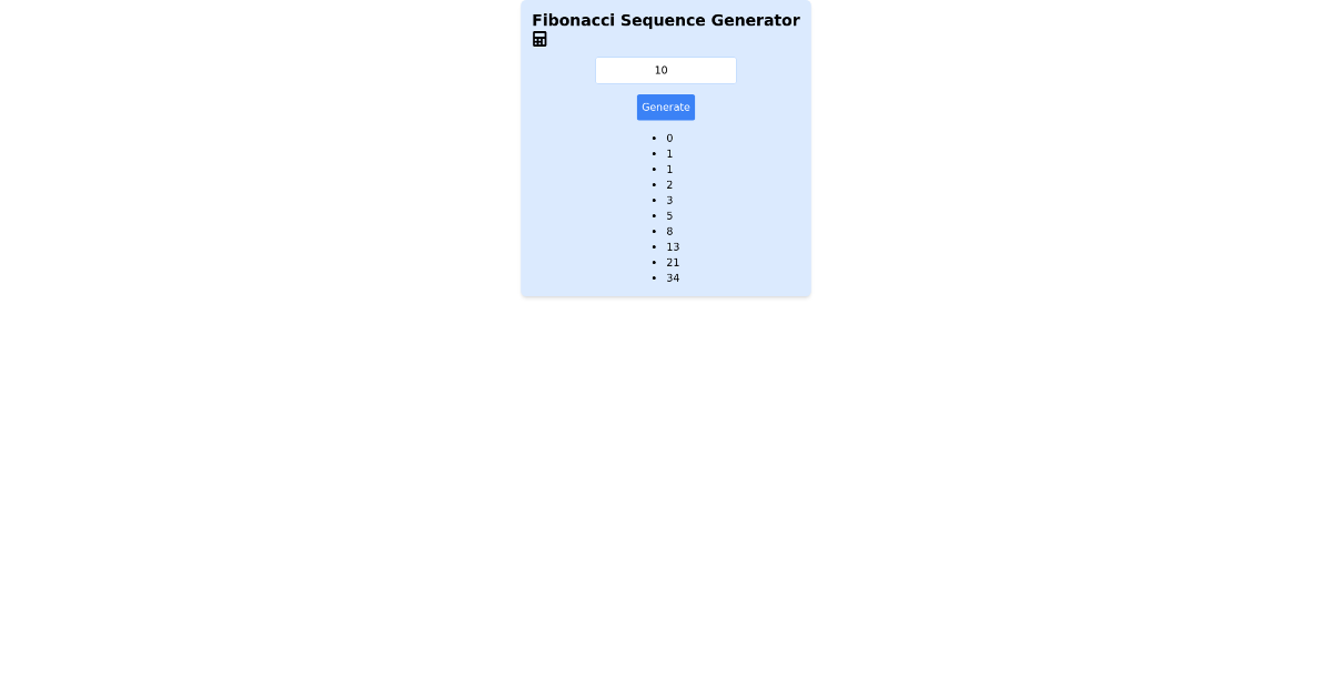 Fibonacci Component - Free React, Tailwind Component