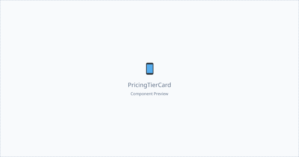 Pricing Tier Card - Free React, Tailwind Component