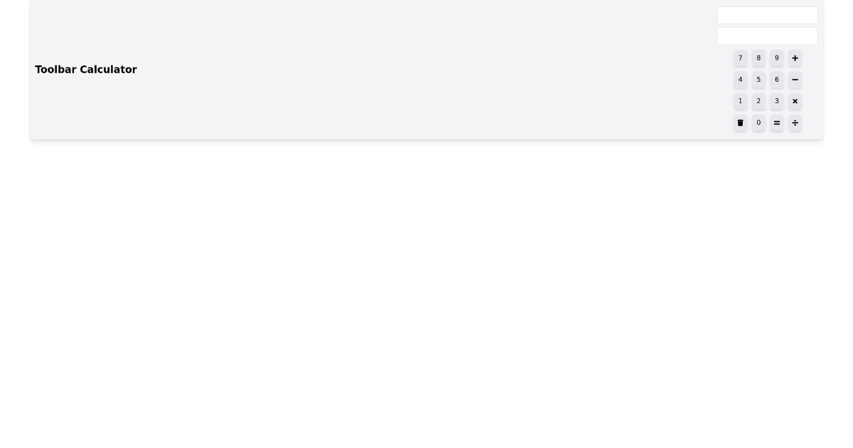 Toolbar Calculator Free React Tailwind Component