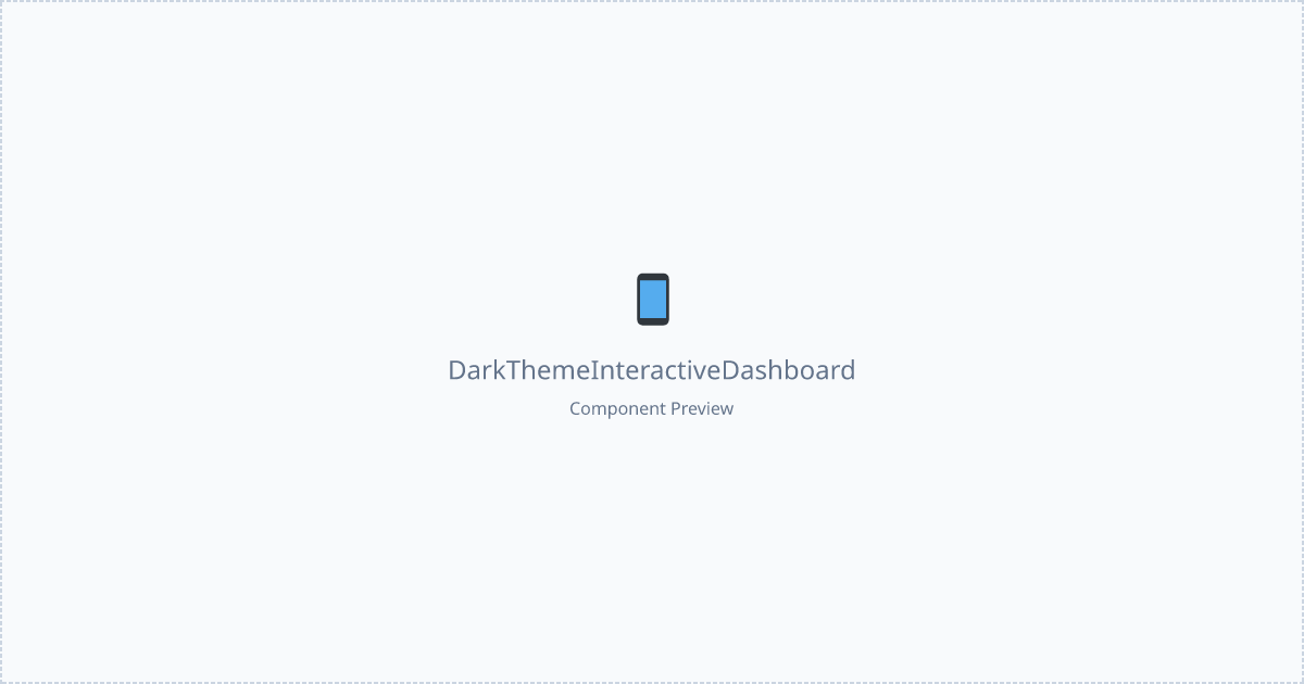 Dark Theme Interactive Dashboard - Free React, Tailwind Component