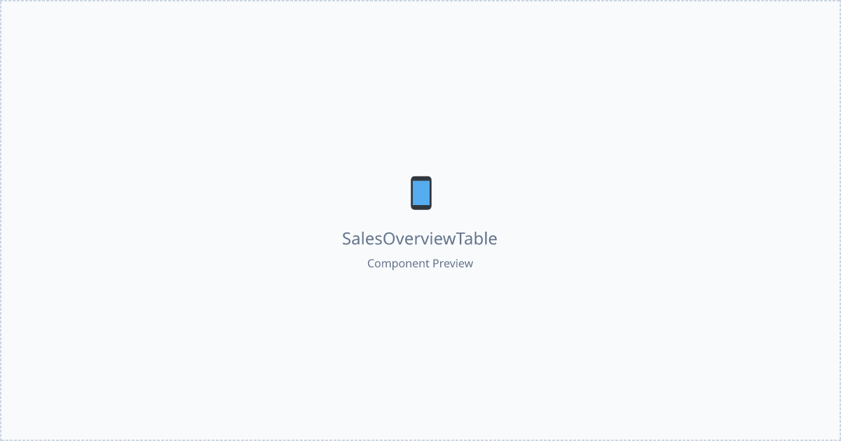 Sales Overview Table - Free React, Tailwind Component