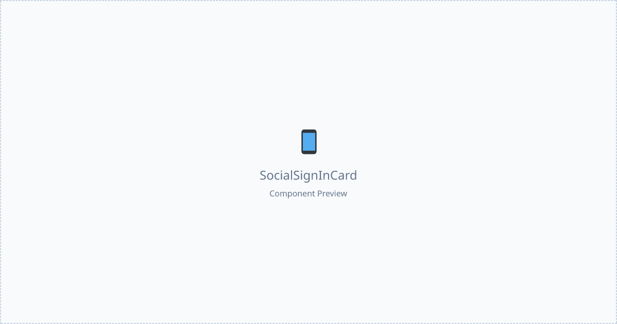 Social Sign in Card - Free React, Tailwind Component