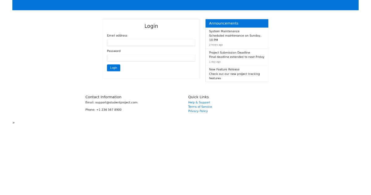 Student Project Portal - Free Html, Bootstrap Component
