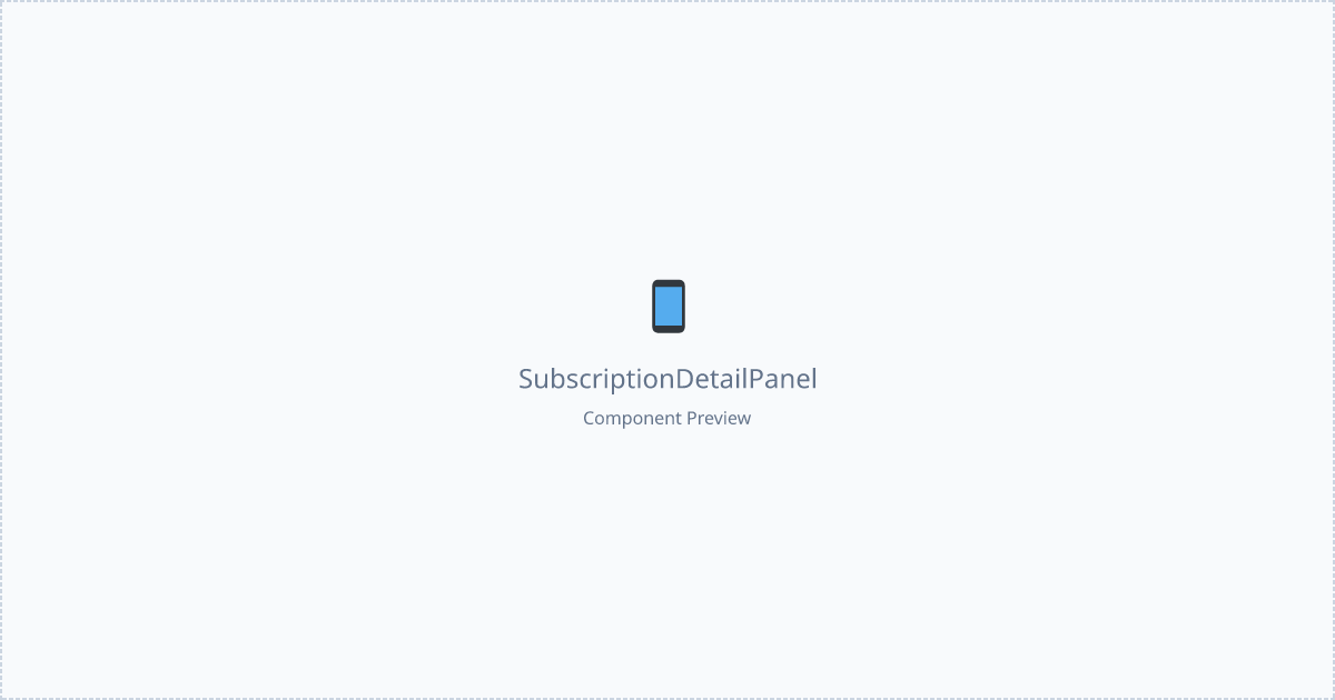 Subscription Detail Panel - Free React, Tailwind Component