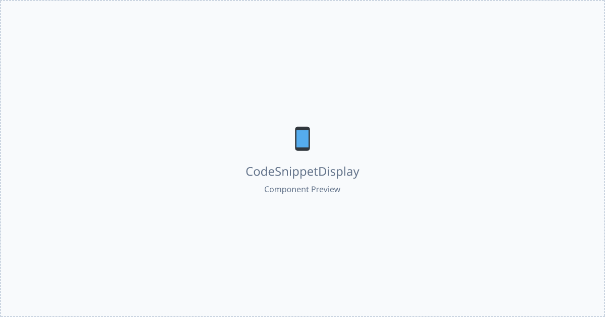 Code Snippet Display - Free React, Tailwind Component